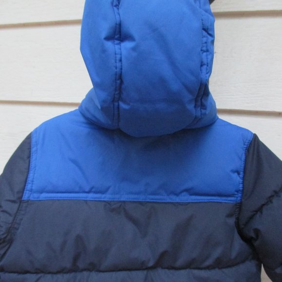 Boys Baby Gap Blue puffer jacket Size 3 hooded soft fleece inside - Picture 4 of 4